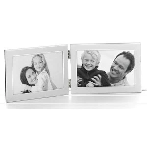 Image of Plain White Silver Promotion Double Frame 4x6