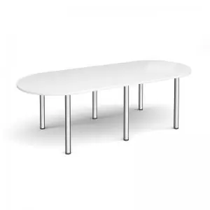 Image of Radial end meeting table 2400mm x 1000mm with 6 chrome radial legs -