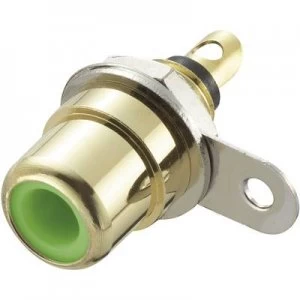 Image of RCA connector Socket vertical vertical Number of pins 2 Green Conrad Components