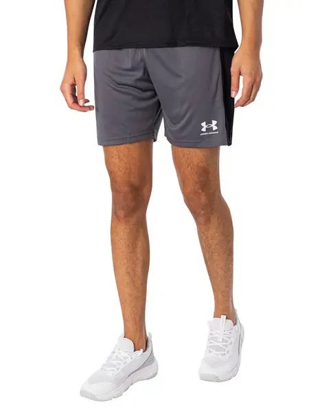 image of Under Armour Challenger Knit Shorts Castlerock/White M