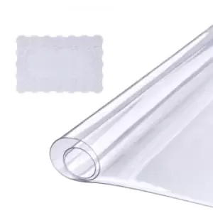 Image of VEVOR Clear Table Cover Protector, 12" x 24"/306 x 614mm Table Cover, 1.5mm Thick PVC Plastic Tablecloth, Waterproof Desktop Protector for Writing Des