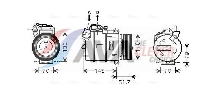 Image of Air conditioning compressor AVA COOLING SYSTEMS BWAK329