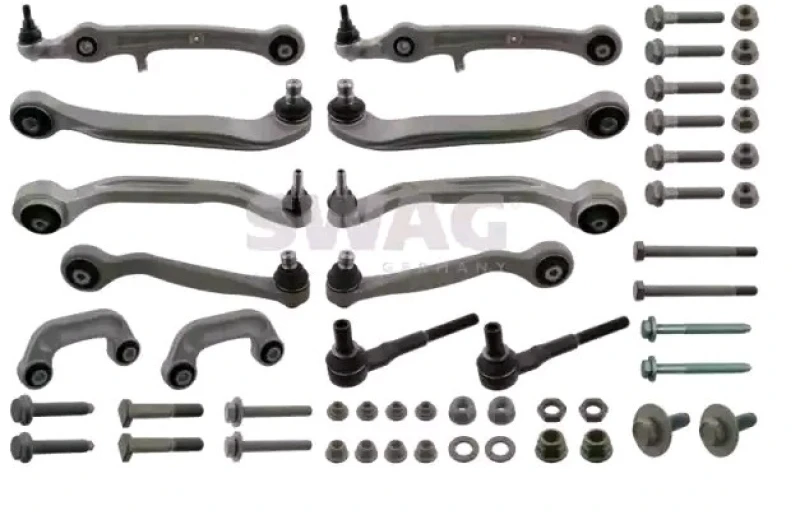 Image of SWAG 30 94 8902 Control arm repair kit with coupling rod, Front Axle Right, Control Arm Aluminium Suspension Kit (772)