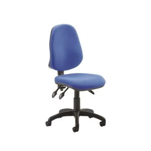 Image of Trexus Spin Asynchronous Fabric High Back Chair Blue Upholstery with Black Metal Frame