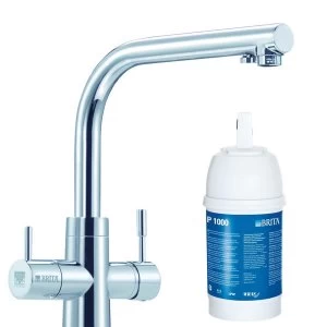 image of Brita Dolce Chrome Filter Tap with Brita Under the P1000 Sink Cartridge