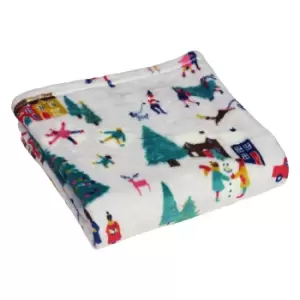 Image of Christmas Together Festive Fleece Throw Multi