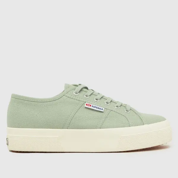 Image of Superga 2740 mid flatform trainers in light green Light Green UK 5 (EU 38)