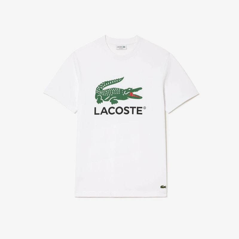 Image of Lacoste Large Croc T-Shirt - White White 3XL