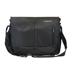 image of Monolith Courier Messenger Bag Pocket for iPad or Netbook Black 3203