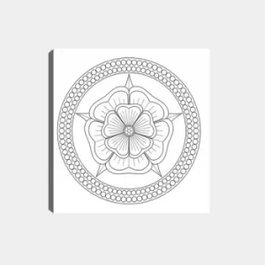 Image of MANDALA25 White Black Decorative Canvas Painting