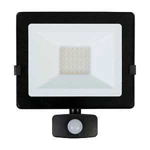 Image of Luceco Eco Floodlight PIR IP54 Black 2400 Lumens 30W