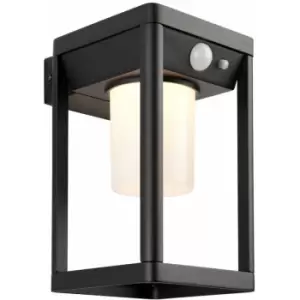 Image of Loops - Modern Solar Powered Wall Light with pir & Photocell - Textured Black Finish