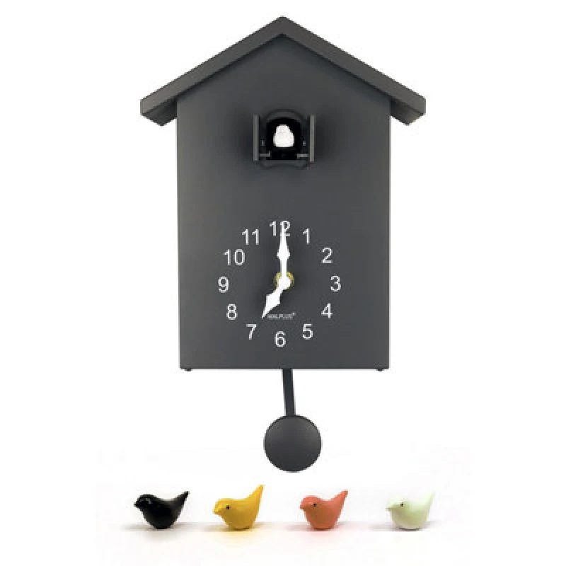 Image of Walplus Cuckoo Clock With Four Working Bird And Pendulum - Elegant Bird Clock For Wall Decor, Classic Cookoo Clock - 25Cm X 20Cm