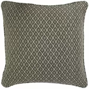 Image of Paoletti - Tangier Geometric Woven Cushion Cover, Monochrome, 55 x 55 Cm