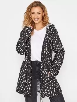 Long Tall Sally Animal Print Pocket Parka - Black, Size 12, Women