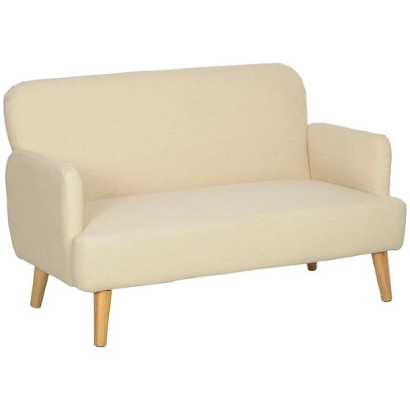 Image of HOMCOM 2 Seater Sofa with 21cm Thick Padding and Wood Legs, Grey 83B-056V70GY