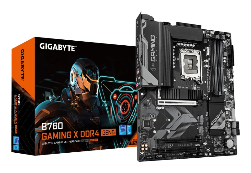 Image of Gigabyte Gigabyte B760 GAMING X DDR4 GEN5 Motherboard - Supports 14th Gen. Intel Core CPUs, 8+1+1 phases VRM, up to 5333MHz DDR4 (OC), 3xPCIe 4.0 M.2,