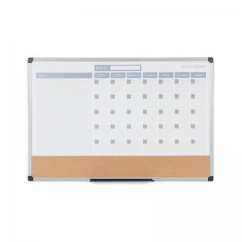 Image of Bi-Office Maya 3-In-1 Magnetic Month Planner Lacquered Steel/Cork 90x60cm MB0707186P