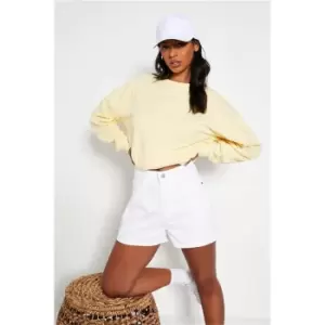 Image of I Saw It First White Cropped Boy Shorts - White