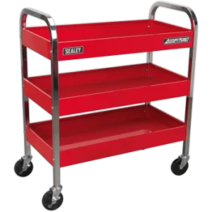 Sealey Heavy Duty 3 Shelf Workshop Trolley Red