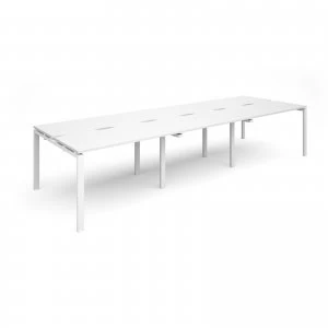 Image of Adapt II Triple Back to Back Desk s 3600mm x 1200mm - White Frame whit