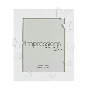 Image of 8" x 10" - Impressions White Resin Butterfly Photo Frame