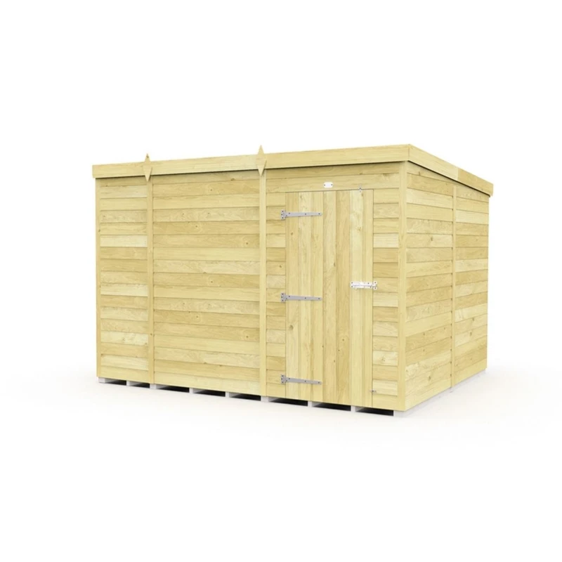 Image of Buttercup Farm 9 x 8 Feet Pent Shed - Single Door W/O Windows - L231 x W276 x H201cm in Brown Brown Unisex