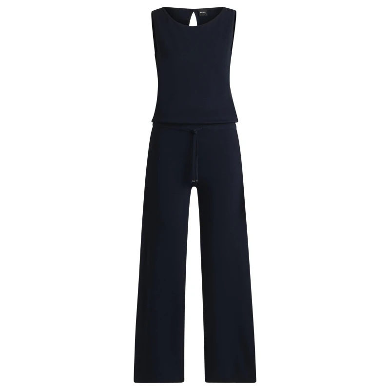 Image of Boss Womens Fissah Knitted Top Dark Blue female 8 (XS)