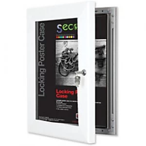 Stewart Superior Wall Mountable Lockable Poster Case 38 x 51cm White