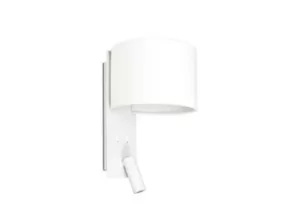Image of Fold Wall Light White with Shade 1x E27 with Reading Light 3W