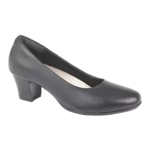 Image of Mod Comfys Womens/Ladies Leather Heel Court Shoes (6 UK) (Black)