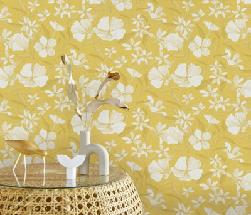 Image of Erismann Brise Quality Vinyl Wallpaper In Yellow