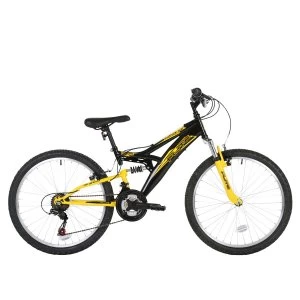 image of Flite Taser 24" Wheel Full Suspension Boys Junior Mountain Bike And Black