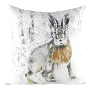 Image of Xmas Hare Cushion Multicolour, Multicolour / 43 x 43cm / Polyester Filled