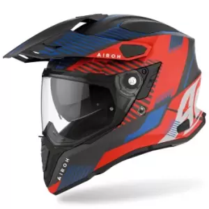 Image of Airoh Commander Boost Motocross Helmet, red-blue Size M red-blue, Size M