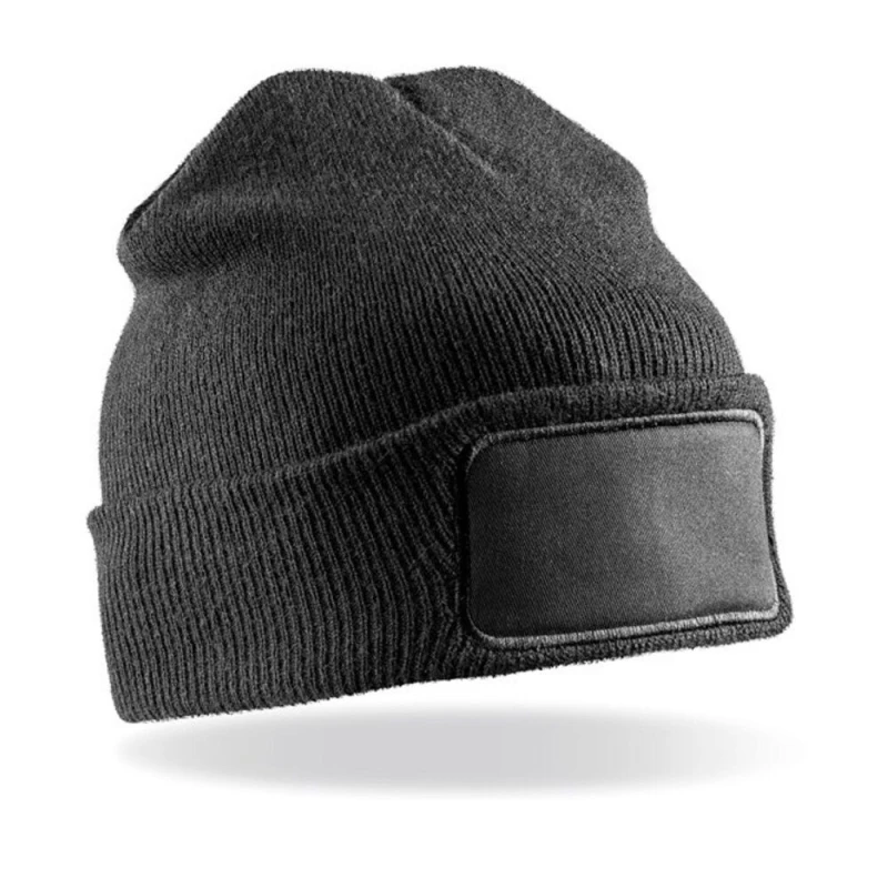 Image of Result Result Men Double Knit Beanie in Black One Size Male 5059699971882