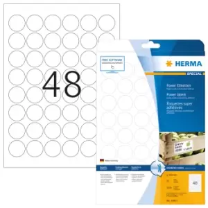 Image of HERMA Labels A4 Ø 30 mm round white extra strong adhesion paper...