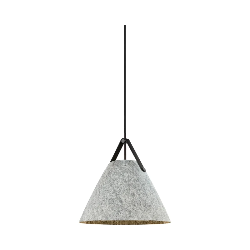 Image of Nordlux Strap Indoor Pendant Light Grey Felt E27 Brown & Black Strap - Mains Powered, IP20 Grey Unisex