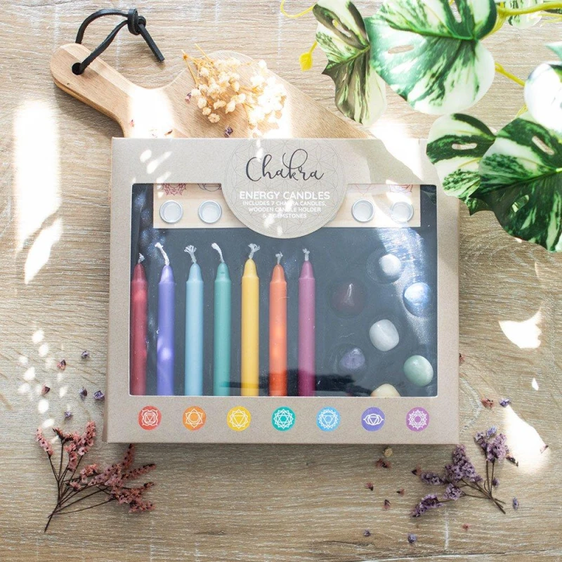 Image of Simplhome Chakra Energy Candle and Crystal Gift Set Multi