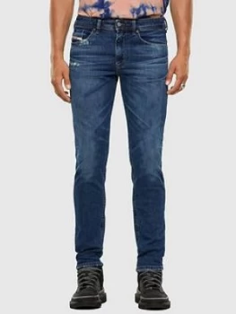 Image of Diesel Thommer X Mid Rise Slim Skinny Fit Jean, Midwash, Size 38, Length Regular, Men