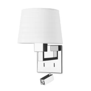 Image of Bali LED 2 Light Indoor Wall Light Chrome with Reading Lamp, E27