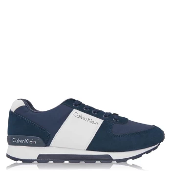 Image of Calvin Klein Jeans Dusty Faux Fur Lined Trainers - Navy/White