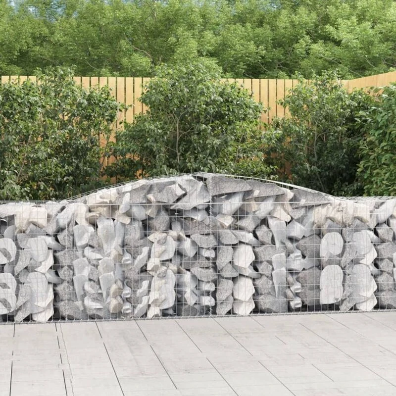 Image of VIDAXL Vidaxl - Arched Gabion Baskets 2 pcs 400x50x80/100cm Galvanised Iron 8720845575663