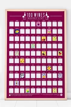 image of 100 Wines Scratch Off Bucket List Poster