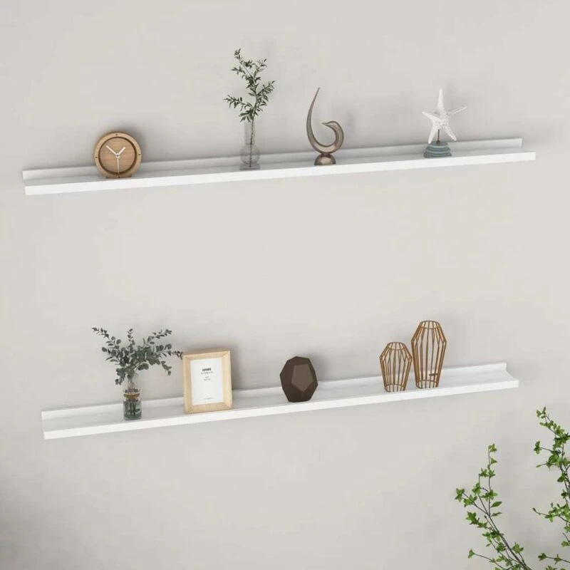 Image of VIDAXL Wall Shelves 2 pcs White 115x9x3cm Vidaxl 8720286417607