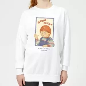 image of Chucky Good Guys Retro Womens Sweatshirt - White - M