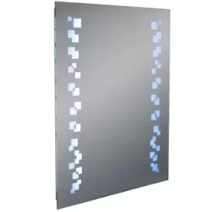 Image of Techstyle Grafik LED Illuminated 80 X 60Cm Rectangular Wall Mirror With Demister And Dimmer