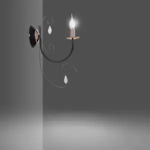 Image of Emibig Foreman Black Candle Wall Lamp 1x E14