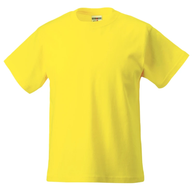Image of Jerzees Schoolwear Jerzees Schoolgear Classic Plain T-Shirt Pack of 2 in Yellow Size: 3-4 Years Yellow Unisex 3-4 Years