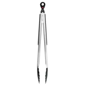 image of OXO Softworks 12" Nylon Head Tongs Silver